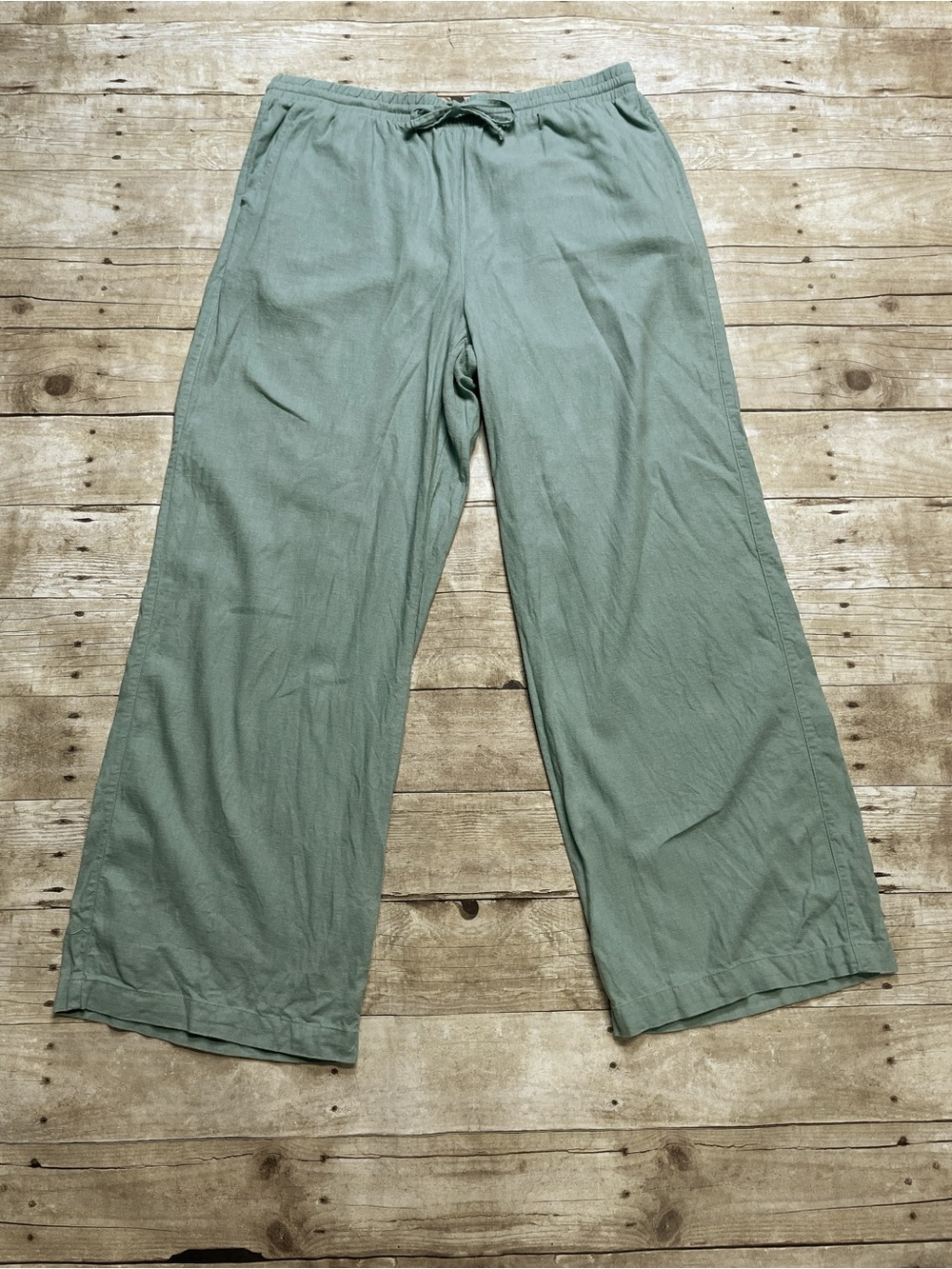 GAP Women’s Linen Blend Wide Leg Pants Sage Green